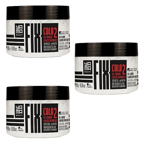 Kit Yamafix Gel Fixador Cola  300g com 3 unidades - Yamá