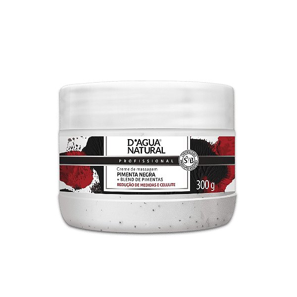 Creme de Massagem Pimenta Negra 300g - D´agua Natural