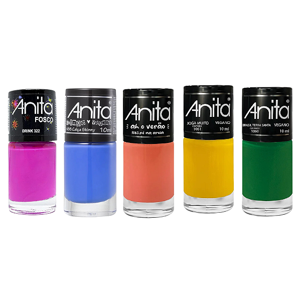 Kit c/5 Esmaltes Anita - Cores Vibrantes