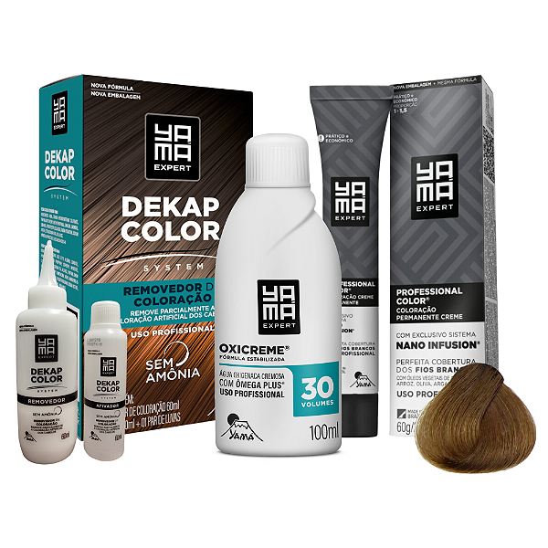 Kit Renovação de Cor Dekapcolor 120ml  com Coloração 7.0  OX 30V 100ml