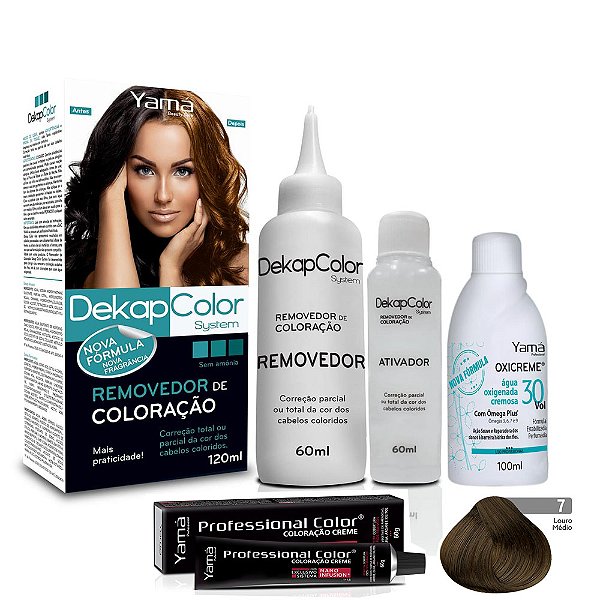 Kit Renovação de Cor Dekapcolor 120ml  com Coloração 7.0  OX 30V 100ml