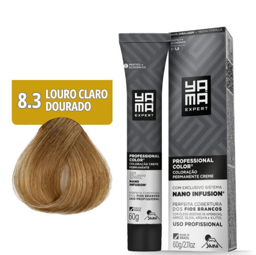 Coloração Prof Nano Infusion 8.3 Louro Claro Dourado Yamá