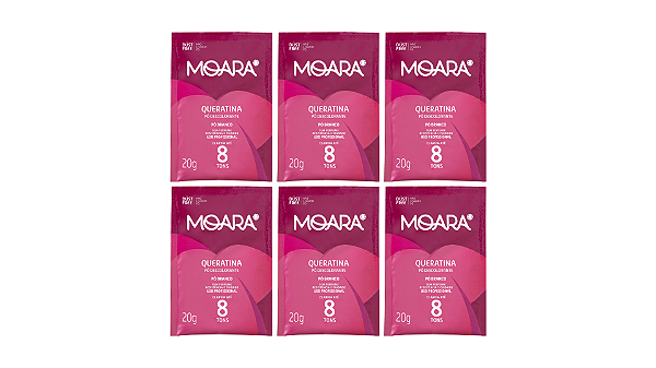 Kit com 6 - Pó Descolorante Moara Queratina 20g Yamá