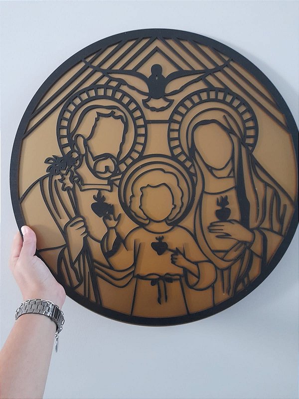 Quadro Decorativo Sagrada Família 6mm 40cm - 1 unidade