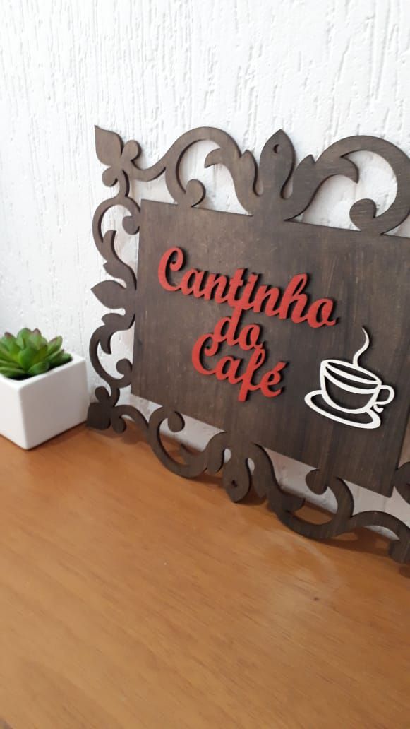 Placa Cantinho do Café - 1 unidade