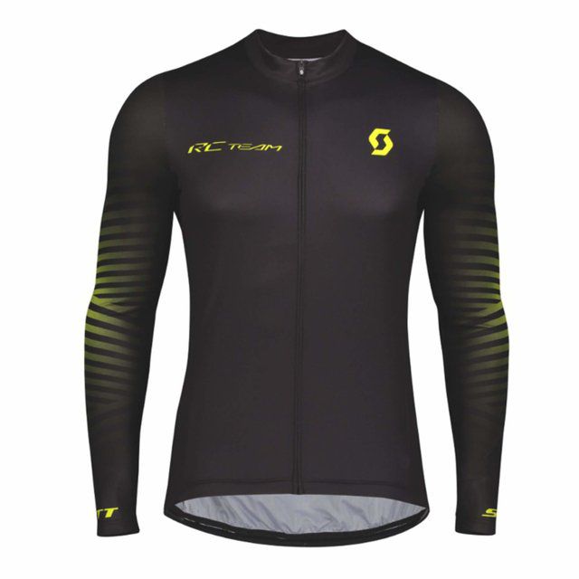 Camisa Ciclismo Scott RC Team 10 Manga Longa - Preto Amarelo