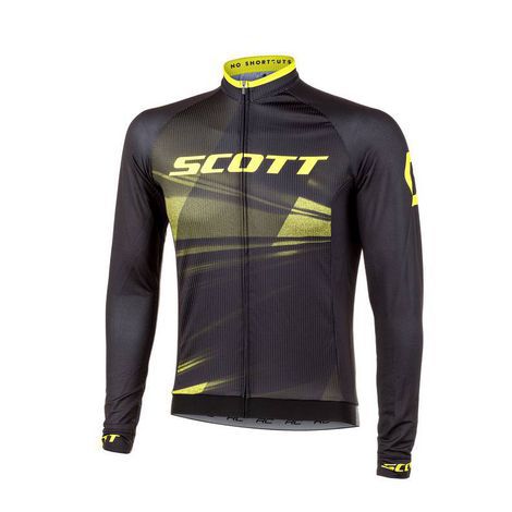 Camisa Ciclismo Scott RC Pro 2020 - Manga Longa - Preto Amarelo