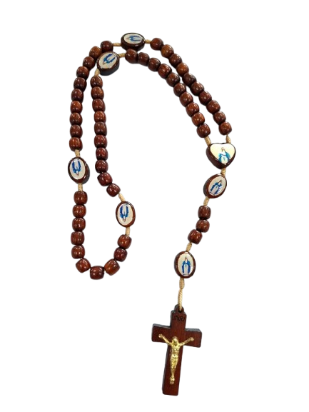 Terço madeira Nossa Senhora das Graças