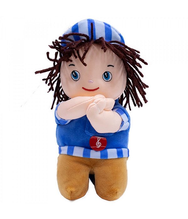 Boneco de pano rezando Pai Nosso