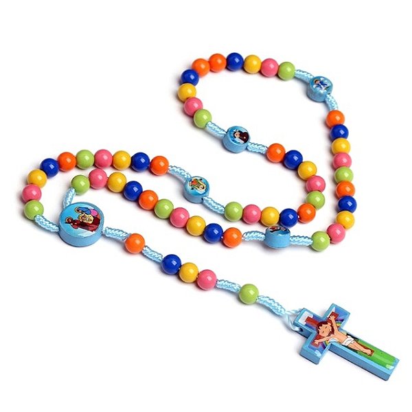 Terço madeira infantil