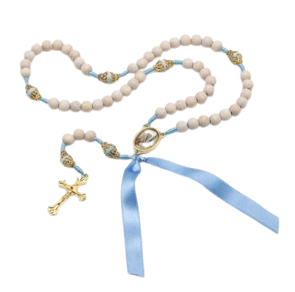 Terço madeira Nossa Senhora de Lourdes