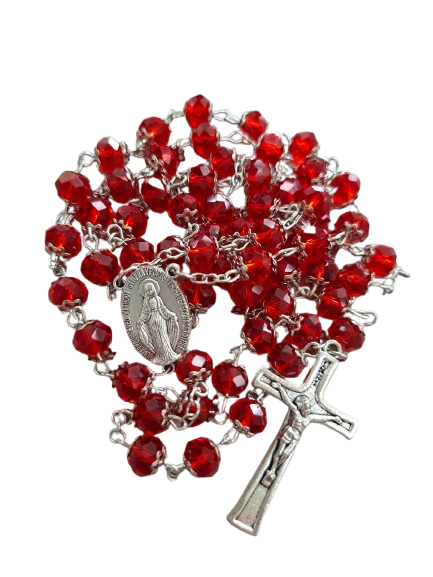 Terço cristal Nossa Senhora das Graças