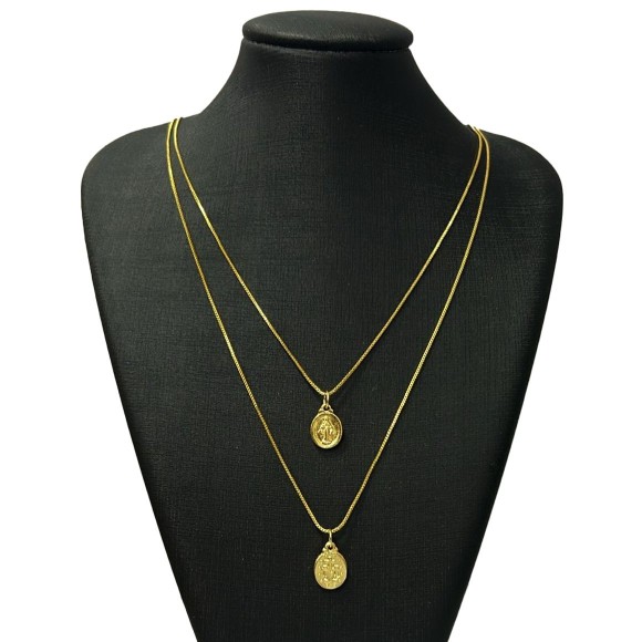 Colar duplo Nossa Senhora das Graças