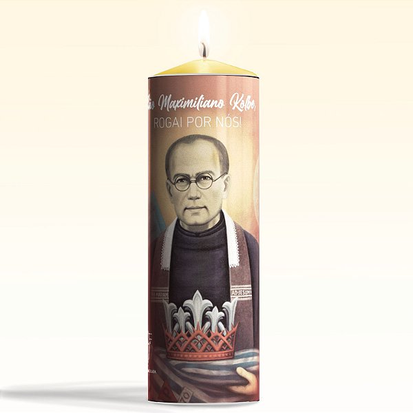 Vela votiva aromática mel - São Maximiliano Kolbe