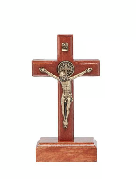 Crucifixo mesa madeira 7cm