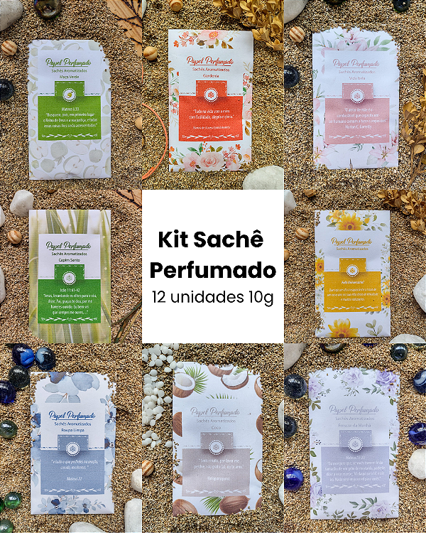 KIT COM 12 SACHÊS PERFUMADOS