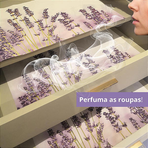 Papel de Gaveta Perfumado Lavanda - Caixa com 5 Folhas