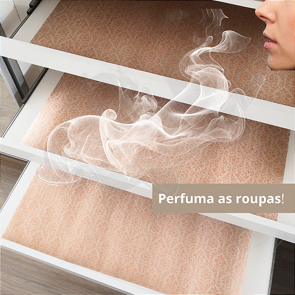 Papel perfumado para forrar gavetas - Arabescos - Cor Bronze - Aroma Vanilla