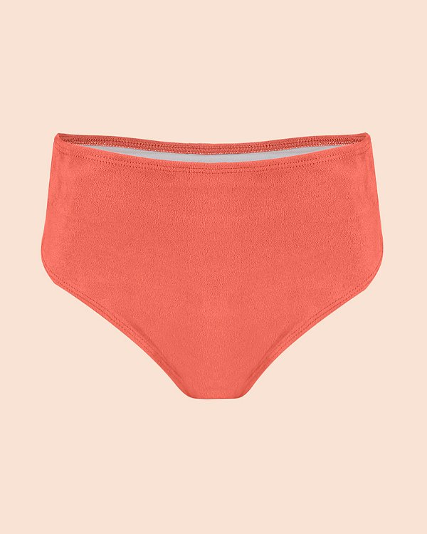 Calcinha de Biquíni Cintura Alta Hot Pants Rosa Escuro Suede