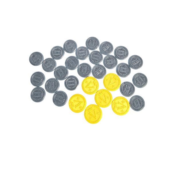 Coup - Kit de moedas compatível com Coup RPG Prata Dourado