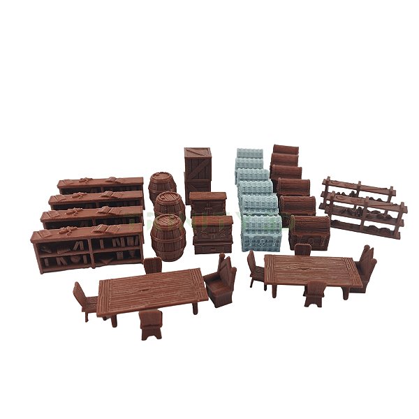 Kit  de Miniaturas de Mobília para Gloomhaven Ou RPG