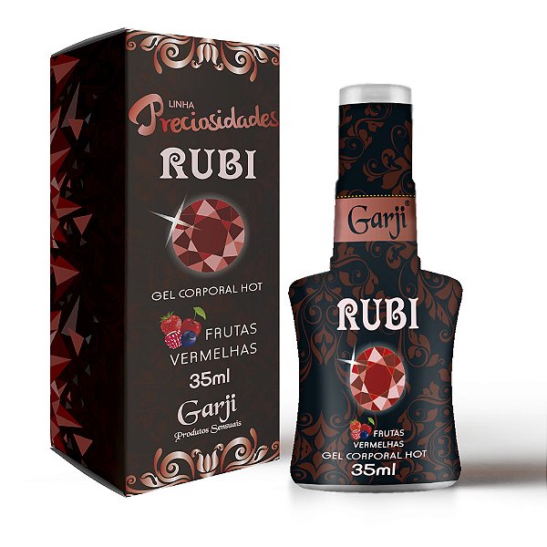 Rubi Frutas Vermelhas 35ml Gel Lubrificante Beijável com Sensação Hot Esquenta Linha Preciosidades