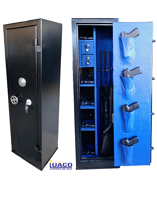 Cofre 1,30x38x34 para Armas Preto