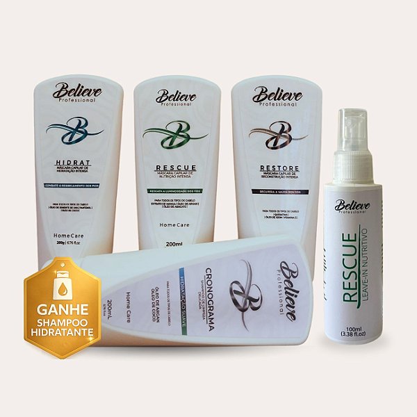 Cronograma Capilar Professional + Leave In + Shampoo (Brinde)