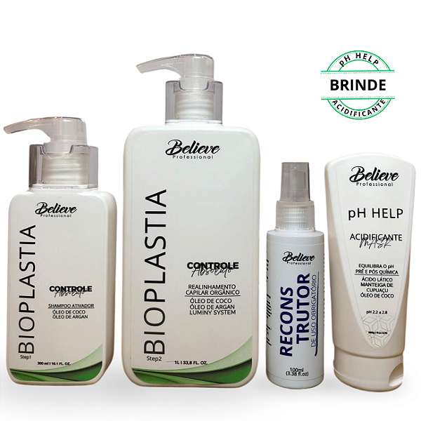 Kit Progressiva Orgânica 1L + Reconstrutor de Uso Obrigatório + Acidificante pH Help 200ml de (Brinde)