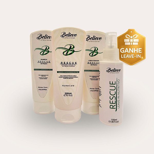 Kit Rescue Believe - Tratamento Completo de Nutrição + Leave - In