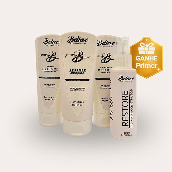 Kit Restore Believe - Tratamento completo de Reconstrução + Primer