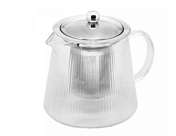 CHALEIRA DE VIDRO BOROSSILICATO RESISTENTE AO CALOR LINES COM DIFUSOR 750ML- WOLFF