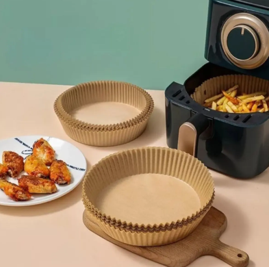 KIT COM 50 FORMAS REDONDAS DESCARTÁVEIS PARA AIR FRYER - CLINK
