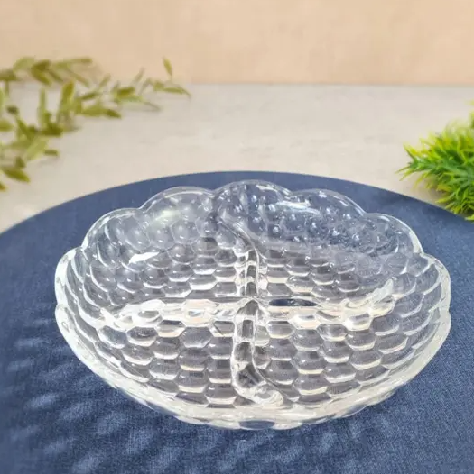 PETISQUEIRA DE CRISTAL DE CHUMBO COM 4 DIVISÓRIAS 18X4CM - CLINK