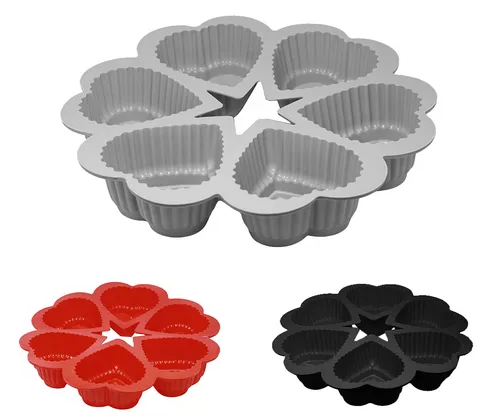 FORMA DE SILICONE PARA CUPCAKE CORAÇÃO 25X25CM - RIO TIJUCAS