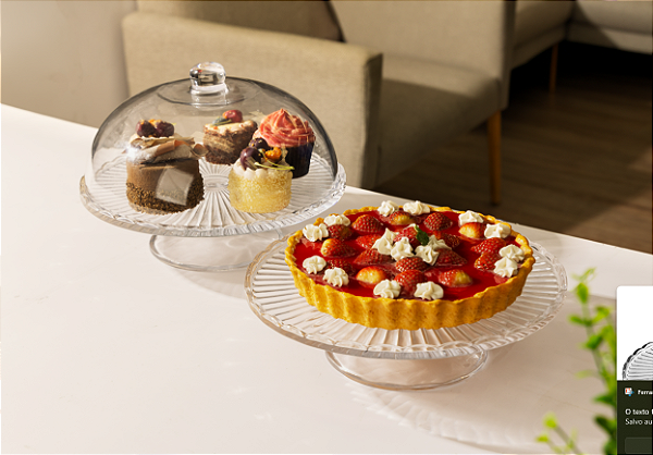 PRATO PARA BOLO DE VIDRO COM PÉ BANGKOK 29X7CM - WOLFF