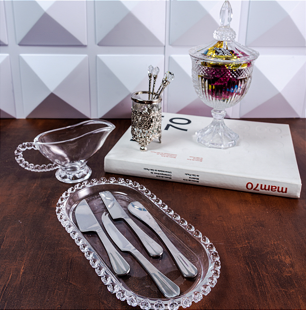 CONJUNTO 4 FACAS PARA QUEIJO DE AÇO INOX POSITANO - LYOR