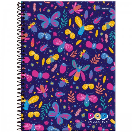 CADERNO ESPIRAL UNIVERSITÁRIO 10 MATÉRIAS 200 FOLHAS POP COLLECTION - FORONI