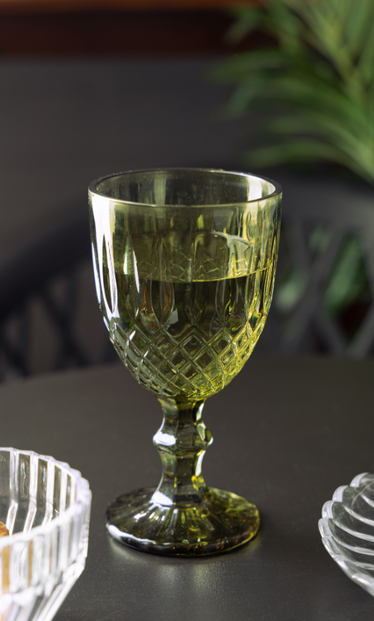 TAÇA DE VIDRO PARA ÁGUA GREEK VERDE 345ml - WOLFF