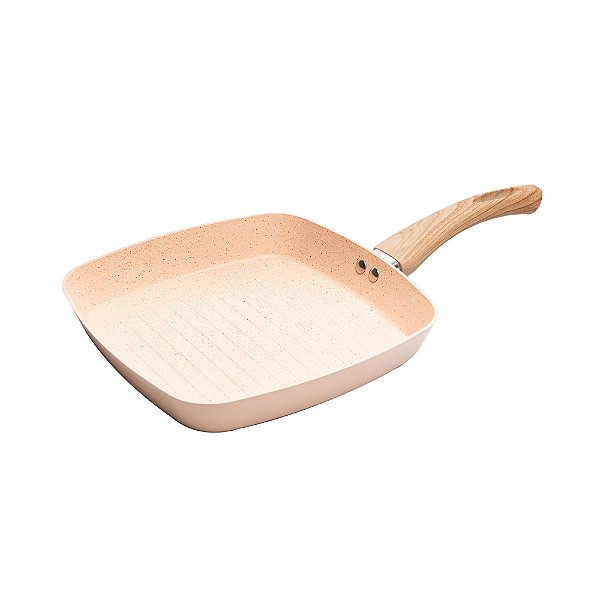 BISTEQUEIRA DE INDUCAO EM ALUMINIO COM REVESTIMENTO CERAMICO BEGE 24CM - LYOR