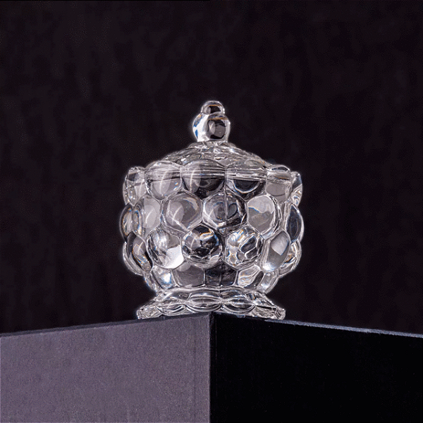 POTICHE DE CRISTAL COM PÉ BUBBLE 11X8CM - LYOR