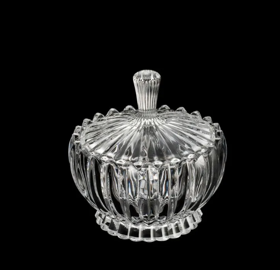 POTICHE DE CRISTAL COM TAMPA GENEVA 11X11CM - WOLFF