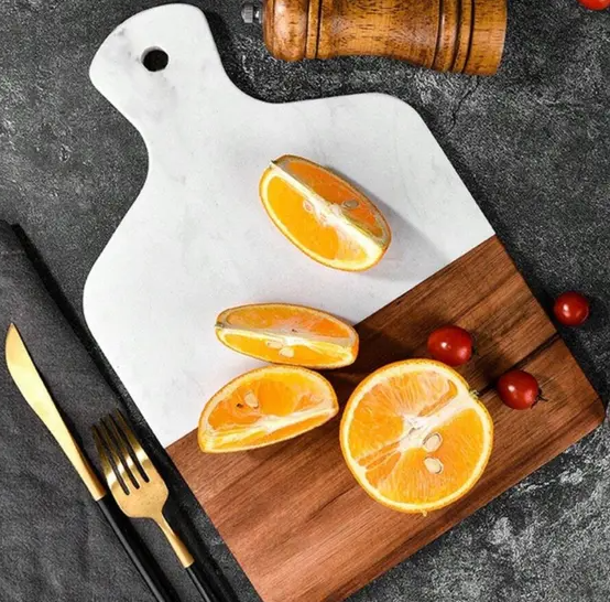 TÁBUA GRANDE DE CARNE GOURMET DE MADEIRA E MÁRMORE - CLINK