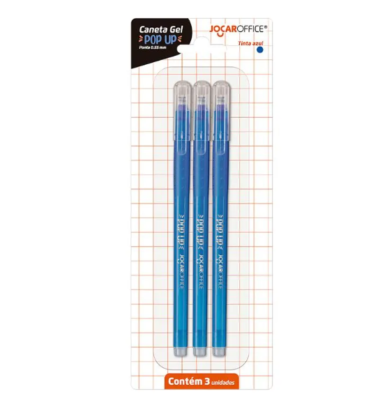 CANETA GEL POP UP 0.55 BLISTER C/ 3UN - LEONORA