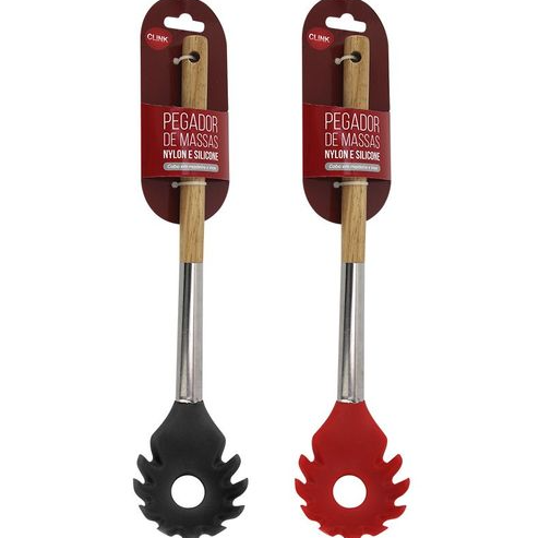 PEGADOR DE MASSAS MADEIRA E AÇO INOX 32CM - CLINK