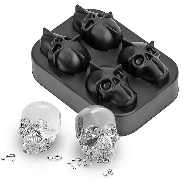 FORMA PARA GELO DE SILICONE CAVEIRA SKULL 11X8CM - CLINK
