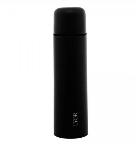 GARRAFA TÉRMICA DE AÇO INOX BULLET PRETA 500ML - LYOR