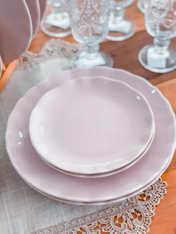 PRATO FUNDO DE CERÂMICA BERGAMA LILAC 20cm - WOLFF