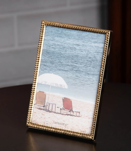 PORTA RETRATO DE AÇO INOX SPIRAL DOURADO 13X18CM - WOLFF