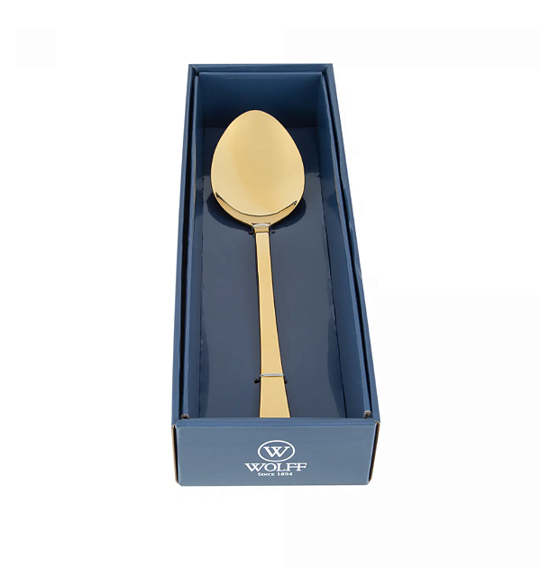 COLHER DE AÇO INOX PARA SERVIR BERNA DOURADA 26CM - WOLFF